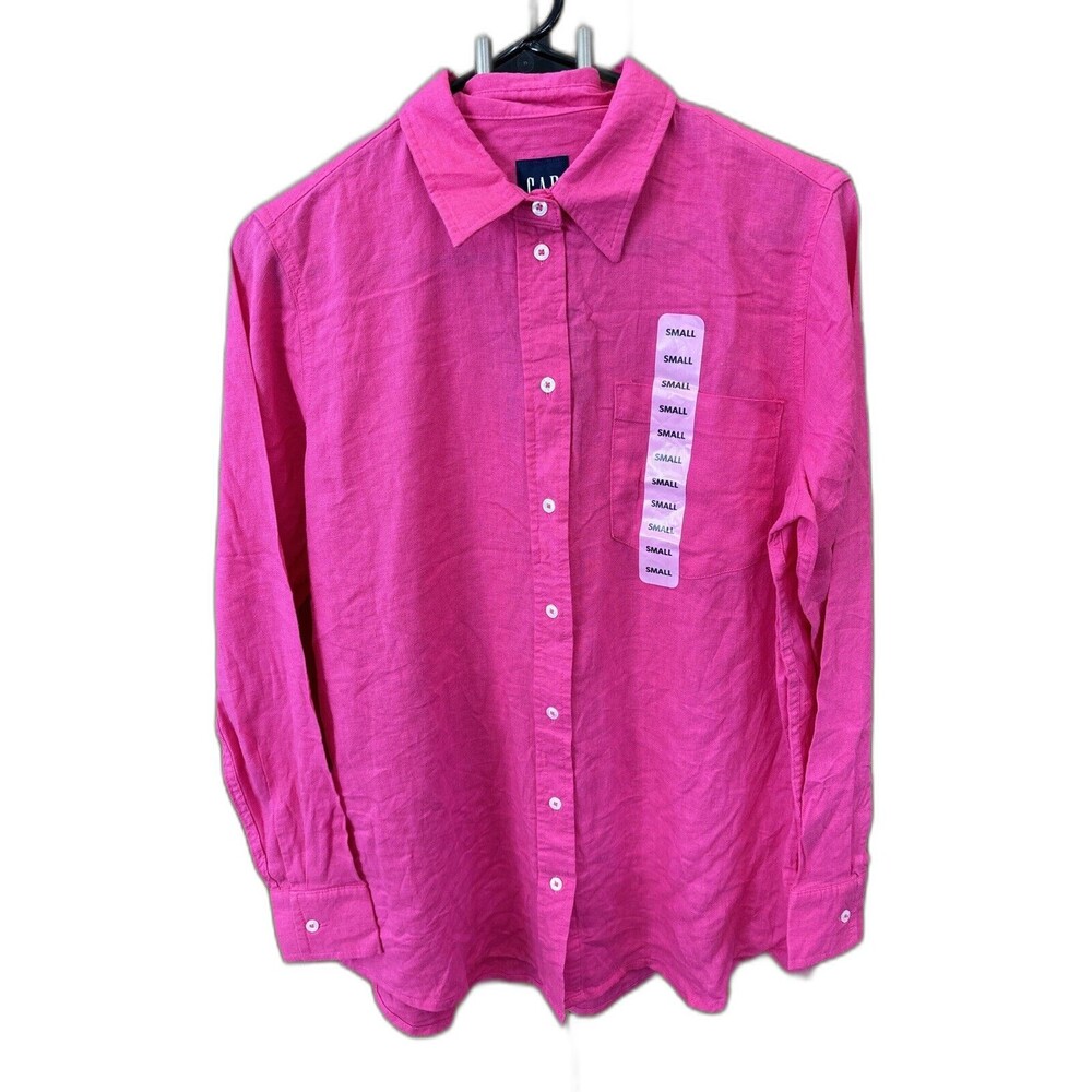 GAP Hot Pink Button-Up Linen Shirt